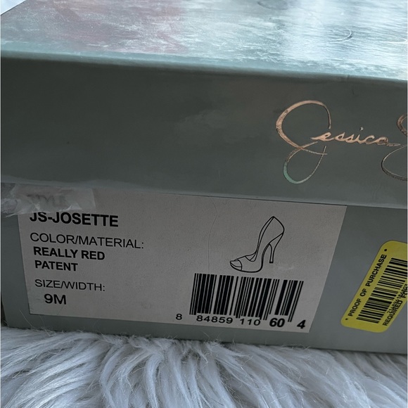 Bright Red Jessica Simpson Peep-Toe Heels - Picture 6 of 7